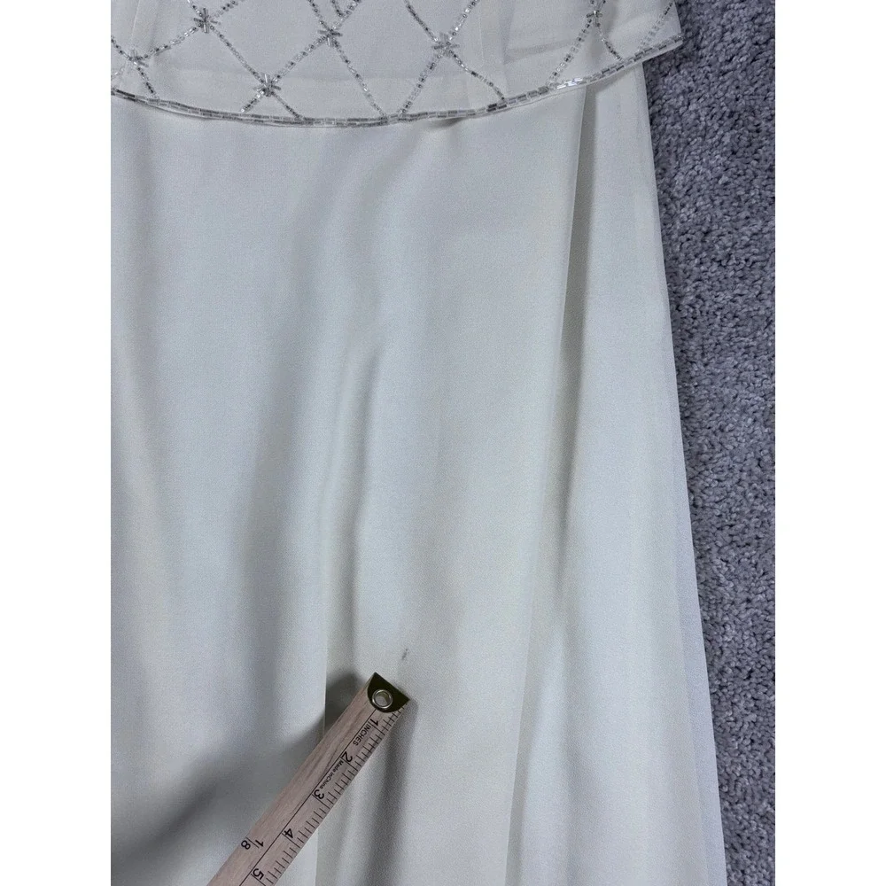 R&M Richards Petite Sleeveless Beaded Formal Dress Ivory Size‎ 8P - READ